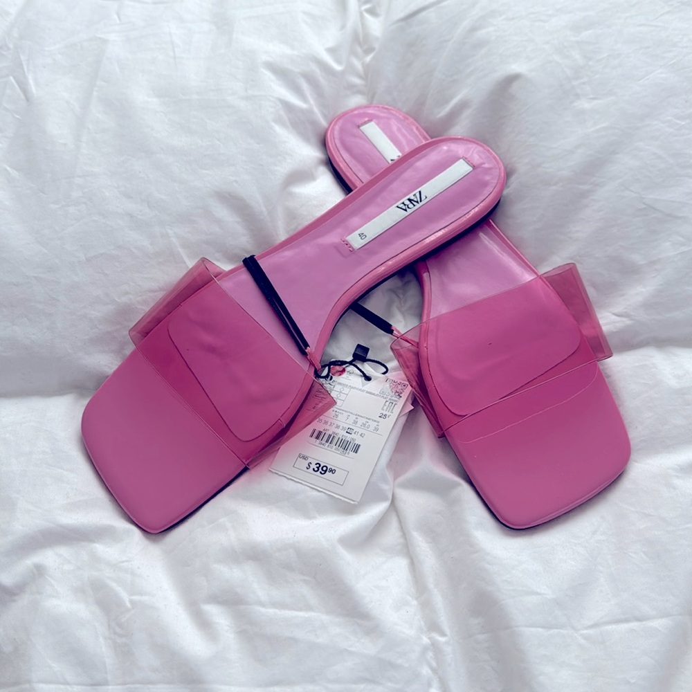 Zara pink sandals NWT